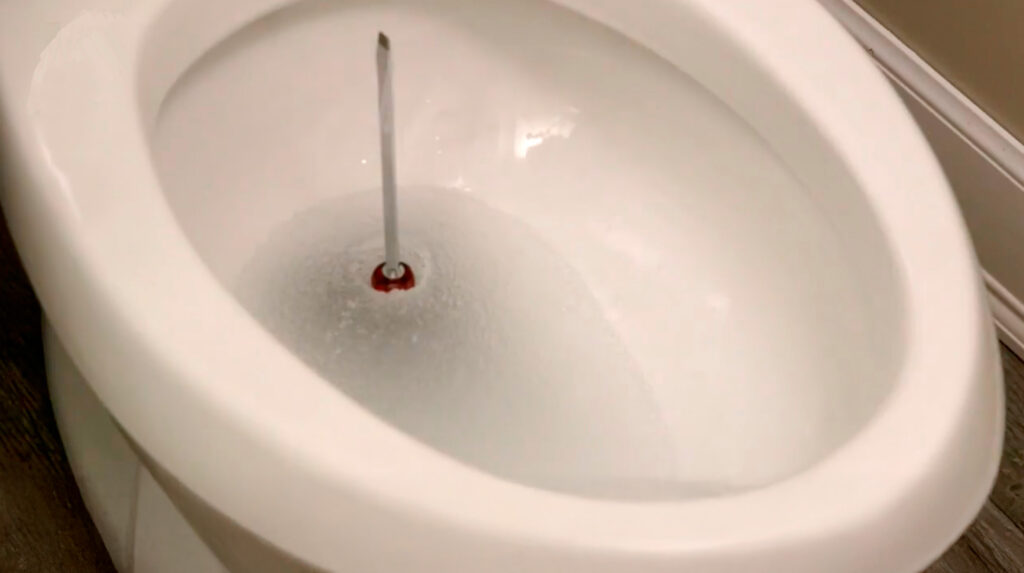 Gele i toilet